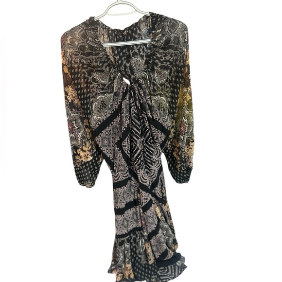 Free People 7 wonders dress- Black, Brown, Cream-New-no tags - Picture 3 of 8